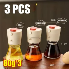 유리 오일 스프레이 병 간장 식초 디스펜서 및 붓기 기능을 위한 미니 조미료 식품 등급으로 제작됨, 06 3PCS-80g