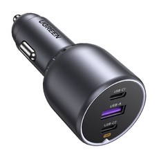 유그린 차량용 시거잭 트리플 130W PD PPS QC 고속 충전기, CD293, 메탈그레이