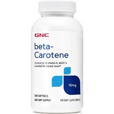 GNC 베타카로틴 15mg 정상적인 시력 비타민 A의 전구체 360 개, 1개