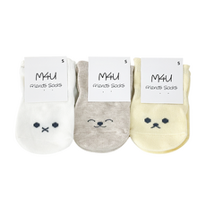 맘스포유 M4U 프렌즈 신생아 아기 유아 양말 미끄럼방지 3켤레 세트