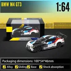 CCA 1:64 Mini Alloy Car Model VolkswagenLamborghiniBMWFordPorscheclassic StaticDie-casting Collectio, 01 BMW M4 GT3-black