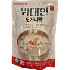 위대한 도가니탕 국내산한우사골 도가니와스지 한끼식사, 600g, 1개