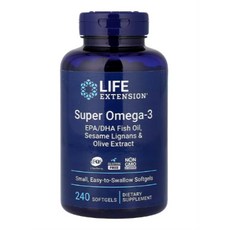 LIFE EXTENSION Super Omega-3 240粒軟凝膠, 1個