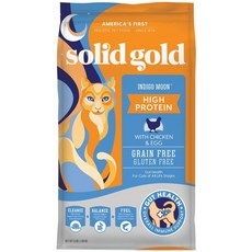 Solid Gold 素力高 室內成貓專用 無穀雞肉扁豆蘋果配方飼料, 1個, 放牧鮮雞 (全齡貓), 1.36kg, 雞