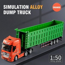 1/50 다이캐스트 합금 트럭 장난감 탱크 자동차 모델 탈착식 엔지니어링 운송 컨테이너 차량 크리스마스 선물, green 1