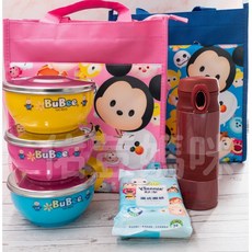 BuBee 台灣製 幼兒園三色碗餐具 316不鏽鋼碗 304不鏽鋼碗 雙層隔熱碗, 1個, 316/塑膠蓋套組/藍色