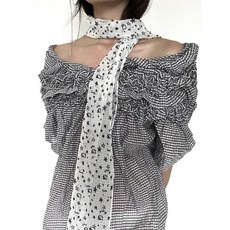 桃園出貨ing 波點長條高級絲巾 百搭時尚韓系新款飄帶圍巾領巾絲帶ins