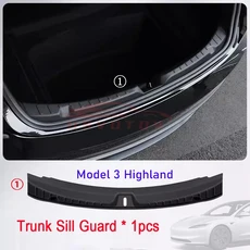 Tesla Model 3 highland 2024 2025 가드 매트 패드 후면 범퍼 임계 값 카고 사이드 커버 TPE 스트립 용 USV, 01 Trunk Sill 1pcs