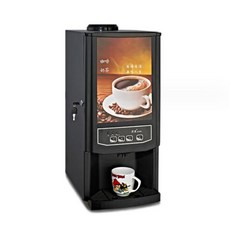 全自動速溶咖啡機 奶茶機 茶飲機 辦公室自助咖啡機, 黑色-三料口熱飲+熱水（上置桶裝水）,110V