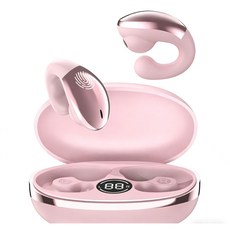 臺灣出貨 骨傳導 藍牙耳機 超長續航 藍牙耳機 男女款運動通用藍牙耳機女款 藍牙耳機 無線 藍牙 耳機 無線 降噪, 粉色【久帶不痛】萬元音質,加強升級II【藍牙6.0芯片】, top