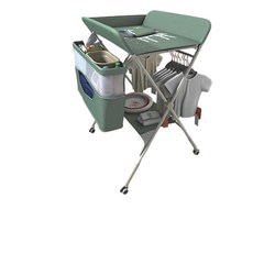 可摺疊嬰兒尿布臺 升降調節, 清新綠 高低可調節 50KG承重力