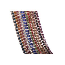 DIY 재봉 공예 장식용 카오유 12야드 크리스탈 체인 트림 혼합 각 색상별 1야드 SS12/3 0mm/0 12인치, Gold, 2.0mm/0.08"