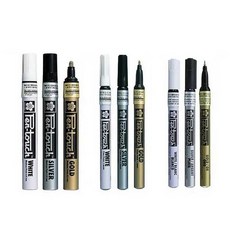 터치 금속 마커 불투명 오일 페인트 화이트 실버 07mm 10mm, 1mm Silver, 1개