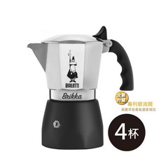 Bialetti 比亞樂堤 新款加壓摩卡壺 咖啡壺 限流閥 升級款 禮物首選, 1個, 4人份-下壺消光黑色, 消光黑色