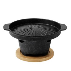 기타 가정용 미니 화로 불판 교회 구이 나무 냄비 보관 볼링 부채 소고기 스티커 시리즈 식품, 구우리 세트 01), 미니화로+불판