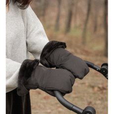 뚜뚜 유모차 웨건 방수 장갑 방한 핸드머프, 1세트, 블랙
