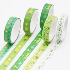 빈티지 그린초록 마스킹테이프 5롤세트바쁜달걀