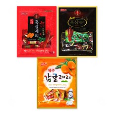 고려 홍삼 제리 + 제주감귤 제리 + 흑삼 제리, 1세트, 600g, 고려홍삼+제주감귤+흑삼