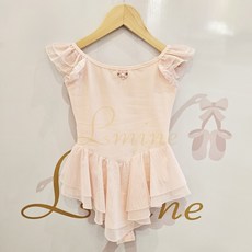 아동 여아 레오타드 쉬폰 스커트 발레복 세트 일체형