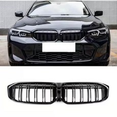 BMW 호환 고광택 블랙 그릴 1 2 3 4 5시리즈 X1 X3 X5 X6 X7 GT 전면 라디에이터 그릴, 2023-26 뉴3시리즈 더블라인, 1개