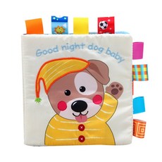 雪倫小舖布書，嬰兒床床圍，益智認知，撕不破，小狗造型寶寶學習書, 小狗晚安-F, 1個