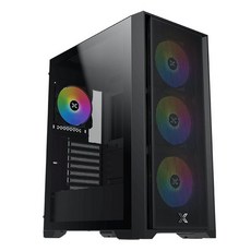 小白的生活工場 XIGMATEK GXE-A2 Pro 前網孔 側玻璃機殼(含4顆ARGB風扇), 1個, 黑色