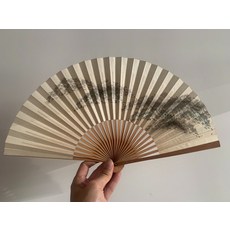 精品摺扇 山水人物扇面, 如圖所示, 1個