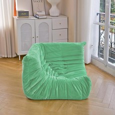 N&V Fireside 코너 의자 미드 센추리 암리스 플로어 소파 부드러운 프리미엄 코듀로이 바닥 라운지 의자 거실 침실 및 사무실용 폼 소파 액센트 의자 (퓨처 더스크), 민트