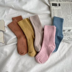 데이지룸 아동용 베이직 골지 양말 5개 선물세트