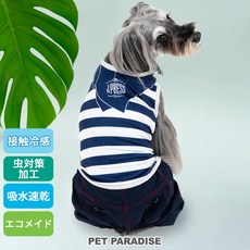貝果貝果 日本 Pet Paradise 代理 J.PRESS 涼感假領巾條文連身褲, 1個