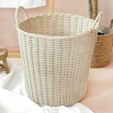 관리가쉬운 라탄 빨래바구니 빨래통 세탁바구니 대형, 연베이지