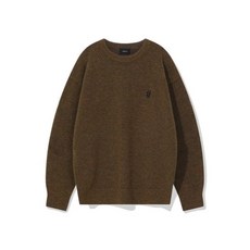 빈트릴 니트 남녀공용 에센셀 해시태그 기본 자수 스탠다드 울 브라운DH5576163