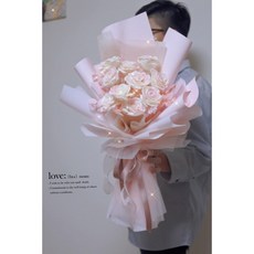 情人節教師節花束：永生花乾燥花玻璃花盅有錢花香芬花禮