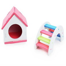 물결샵 햄스터용 집꾸미기 장난감 좋은 고급형 가성비 편리한 사용이 간편한 소품 귀여운 가정용, 다리 무지개, 1개