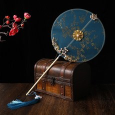 VANLUEE 古風扇 夏季 扇風, 1個, 4新品團扇40X20CM:如圖