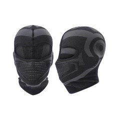 戶外騎行頭套 防寒保暖防風機車滑雪秋冬頭套 透氣圍脖面罩, 黑色 -- 短版提花面罩,均碼