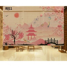 대나무 블라인드 롤스크린 동양화 파티션 가림막 업소 일식집 인테리어