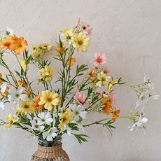 하이오브제 데이지 넝쿨 조화 인조 꽃 플라워 가랜드, 옐로우