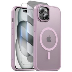 아이폰 17 프로 맥스용 마그네틱 쿨링 케이스 공기 소용돌이 열 방출 기술 지문 방지 MagSafe에 적합 군용 등급 범퍼 카메라 렌즈 및 화면 보호기 포함 딥 블루, iPhone 15 Plus (6.7"), 핑크