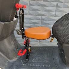 機車兒童座椅 兒童機車座椅 電動摩託車座椅 前置寶寶安全座椅 折疊加厚, 棕色哈雷折疊扶手腳踏