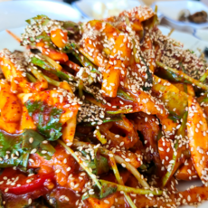 간재미 가오리 야채 회무침 1kg 야채포함 캠핑 밀키트 2-3인분 창원맛집 진해 동부회센타, 1.1kg, 1개