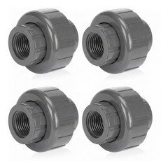 Pangda 2팩 2.5cm(1인치) PVC 파이프 피팅 898 시리즈 스케줄 80 EPDM O링과 유니온 암 x 암 NPT 스레드와 호환 그레이, 4, 1/2 Inch