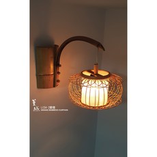 【篁城竹燈飾】日式傳統竹壁燈、竹編燈《LC04-2》日式竹燈 /竹壁燈/掛燈/玄關燈/小夜燈/裝飾燈/藝術燈/燈罩燈籠, 1個