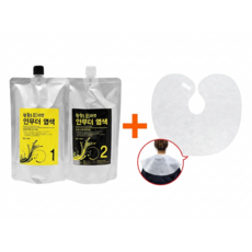 E마켓 새치 염색약 피부에 안묻는 안무더 염색 500ml+500ml, 1개, 블랙