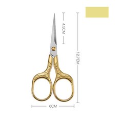 國風剪刀/小剪刀/茶包剪/DIY手工小剪刀/文具/剪布/復古小剪刀/不銹鋼家用剪/辦公裁縫十字繡剪刀, 1個, 金色, 金色