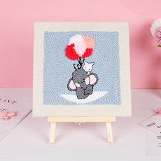 보람창고 액자형 펀치니들, 14.코끼리와친구, 1개