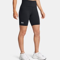 [백화점 정품] 언더아머 Under Armour 1386703-001 블랙 UA 라이벌 여성 7인치 쇼츠 면 혼방 레깅스 반바지