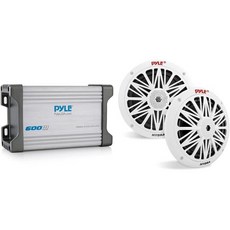 Pyle 2채널 해양 증폭기 수신기 Pyle 6.5인치 듀얼 해양 스피커 - 보트 및 기타 수상 선박용 방수 및 내후성 오디오 시스템