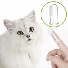 이로운 반려동물 손가락 칫솔 구강 애견 치석 핑거칫솔 실리콘 강아지 고양이, 투명 10개입