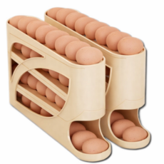 하기센스 계란보관함 30구 자동슬라이딩 2단 대용량 1+1, 아이보리, 2개